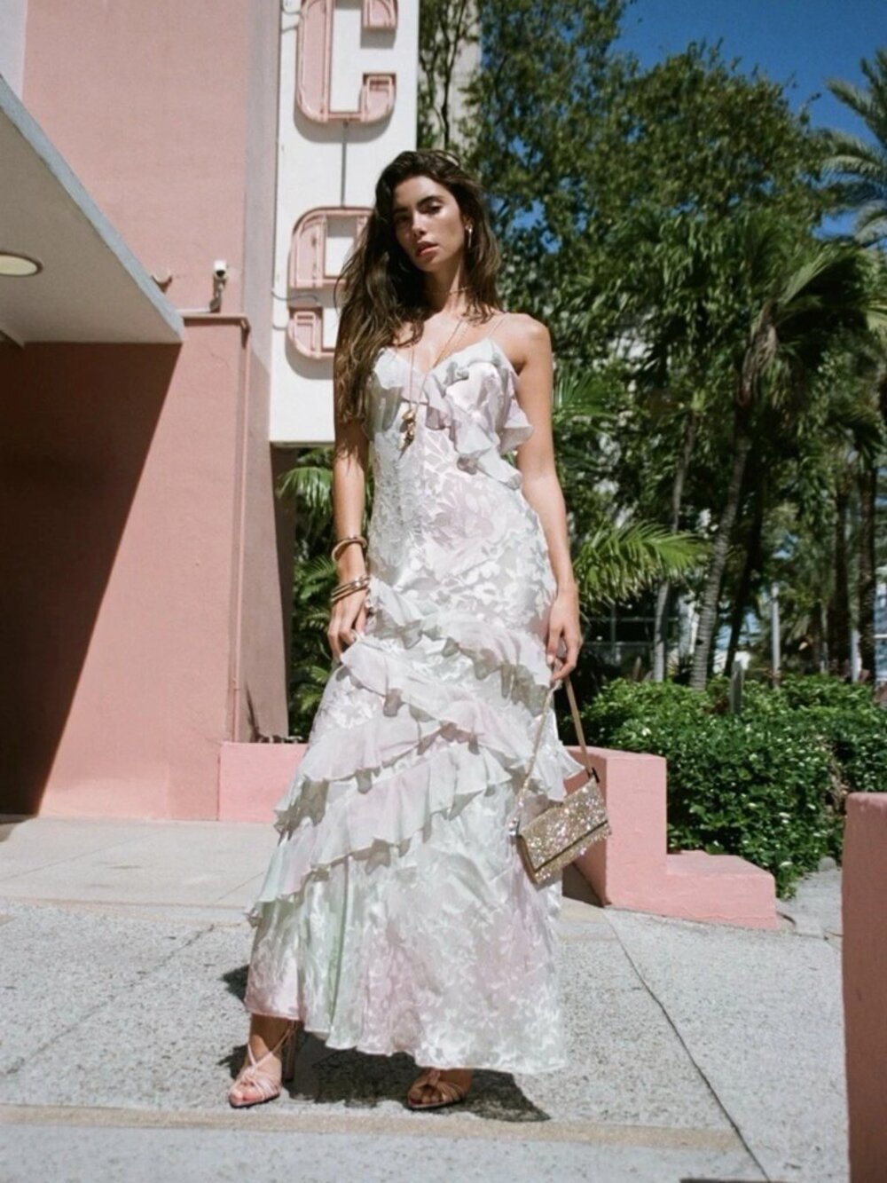 LoveShackFancy Rialto Ruffle Maxi Dress in Lilac Spring - Picture 5 of 13
